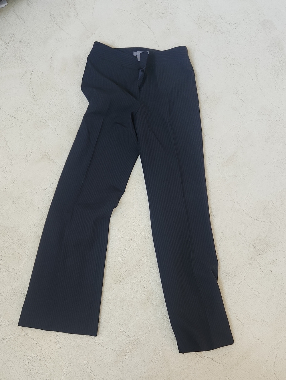 Ann Taylor Women's Navy Pinstripe Wide-Leg Trousers